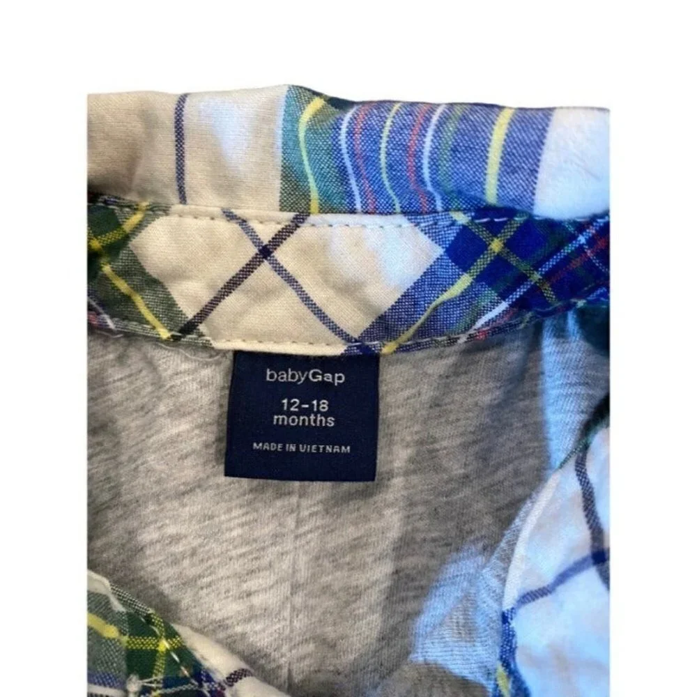 Baby GAP Plaid Lined Romper 12-18 Months